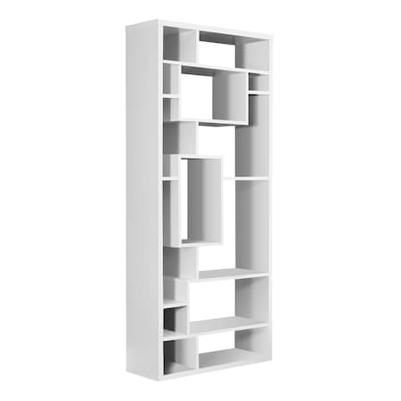 MONARCH SPECIALTIES Bookshelf, Bookcase, Etagere, 72"H, Office, Bedroom, Laminate, White, Contemporary, Modern I 7071